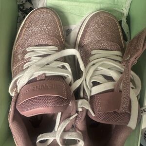 Off-White Pink Glitter Kids Sneakers